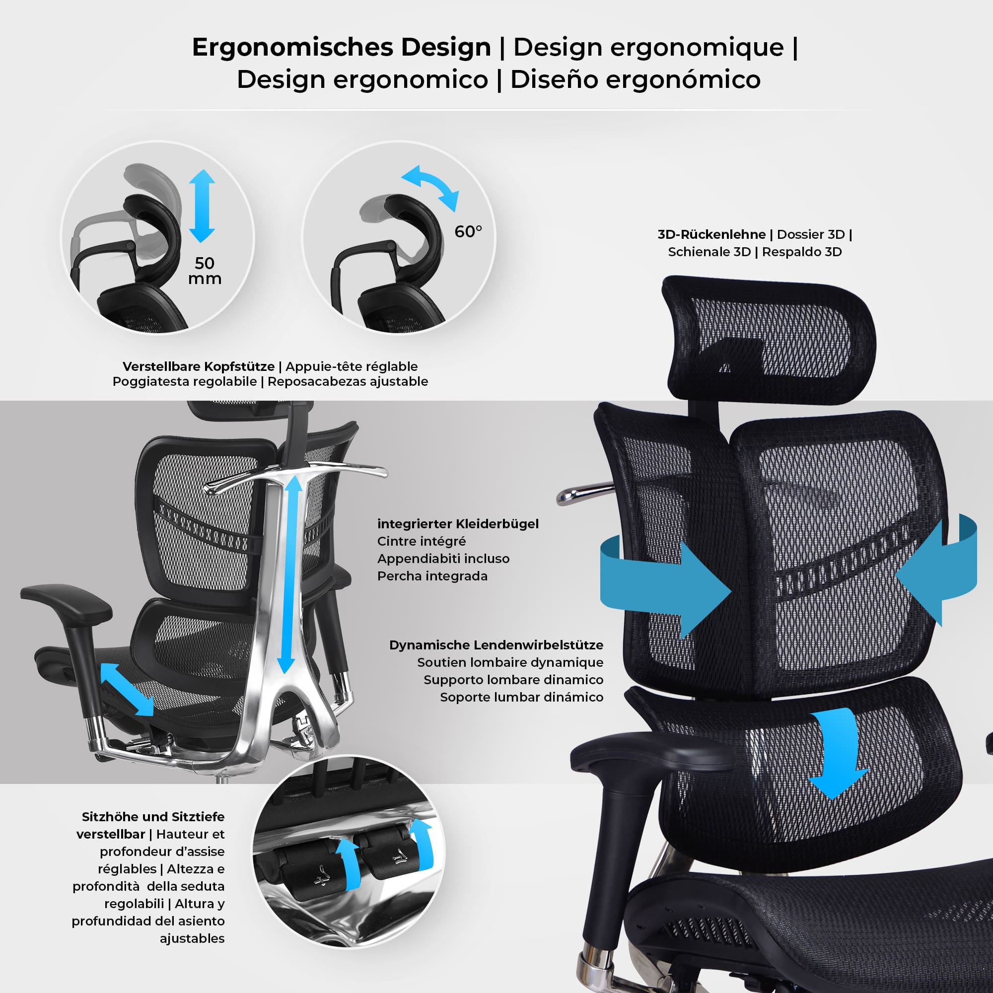 Sedia da ufficio ergonomica Norfolk