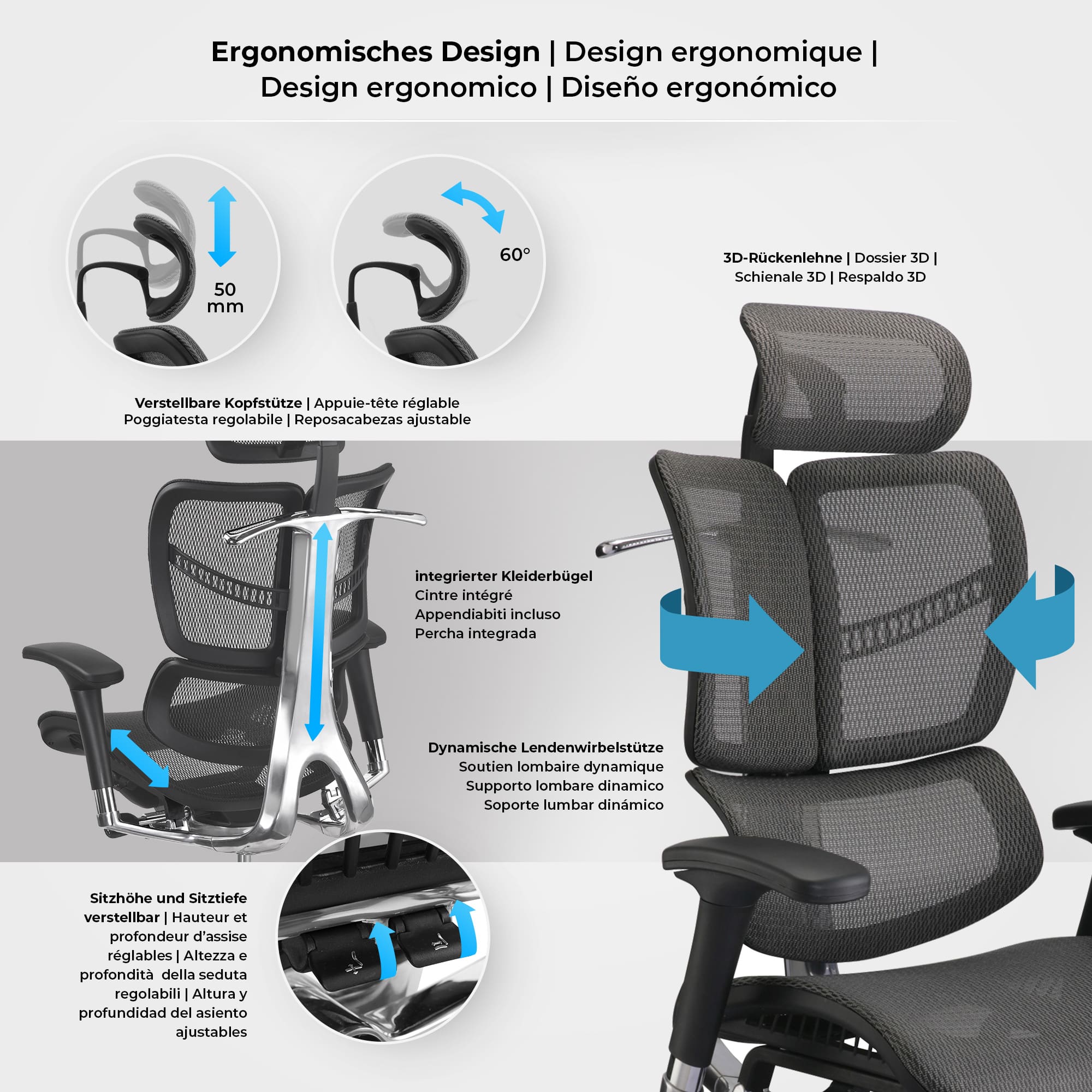 Sedia da ufficio ergonomica Norfolk